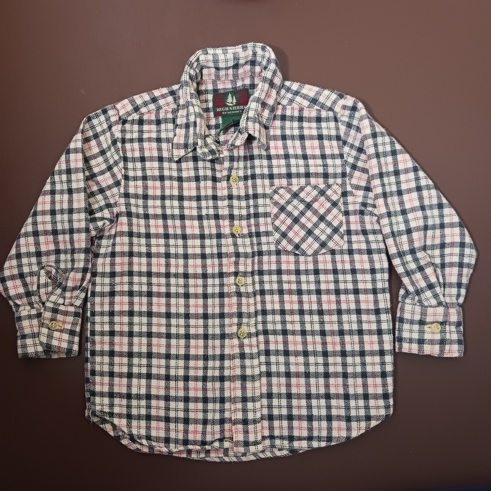 High Sierra Toddler Boy's Flannel Yellow & Black Plaid Shirt Sz‎ 24 months